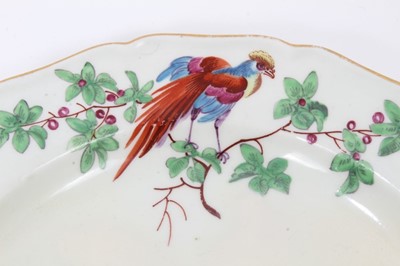 Lot 38 - A Worcester plate, painted in the London atelier of James Giles with birds and fruits, circa 1770