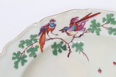 Lot 110 - A Worcester plate, painted in the London atelier of James Giles with birds and fruits, circa 1770