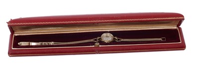 Lot 746 - 1950s Ladies Omega 9ct gold cased wristwatch, in case