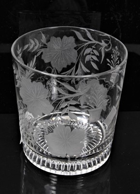 Lot 205 - An early 19th century glass rummer, a tumbler and a Victorian engraved glass