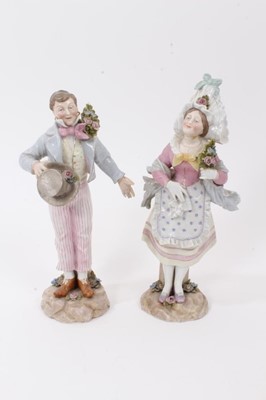 Lot 56 - A pair of Continental porcelain figures