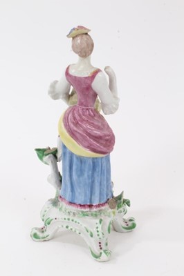 Lot 208 - A Bow figure of a young woman, circa 1760-65
