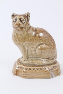 Lot 36 - A small lead glazed stoneware model of a cat, circa 1820