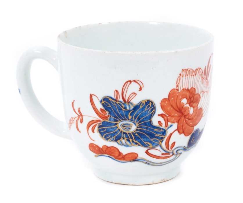 Lot 115 - A Bow coffee cup, painted in Imari style, circa 1750-52