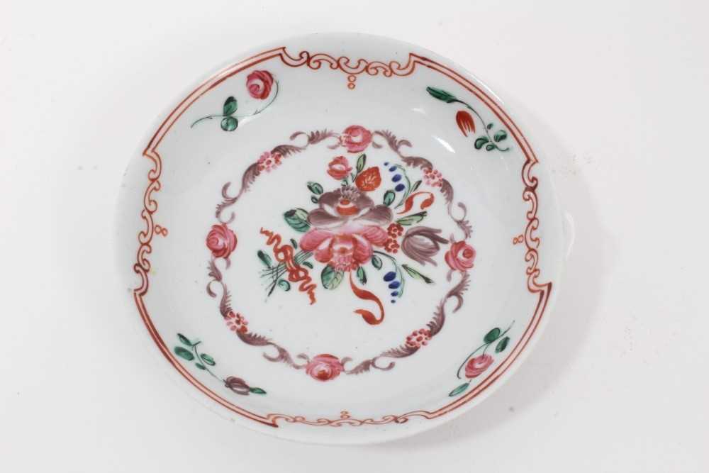 Lot 66 - A Badderley-Littler saucer, painted in Chinese famille rose style, circa 1780-85