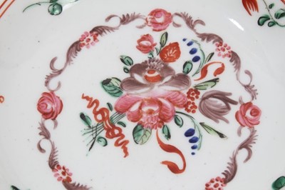 Lot 195 - A Badderley-Littler saucer, painted in Chinese famille rose style, circa 1780-85