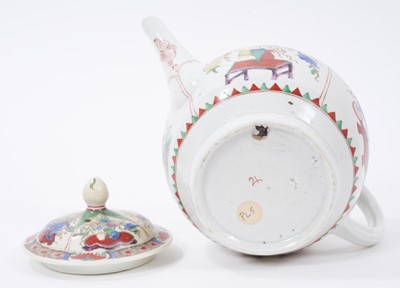 Lot 161 - A Plymouth teapot and cover, painted with the Dragon in Compartments pattern, circa 1768