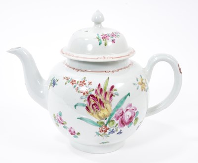Lot 162 - A Liverpool teapot and cover, circa 1775, probably Philip Christian's Factory