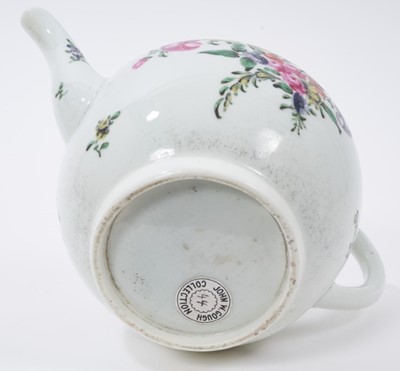 Lot 209 - A Worcester polychrome teapot and cover, circa 1770