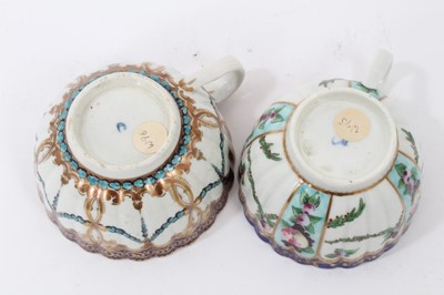 Lot 212 - Two Worcester fluted tea cups, circa 1775