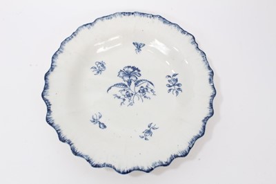 Lot 181 - A rare Caughley blue printed Gillyflower pattern plate, circa 1780-85