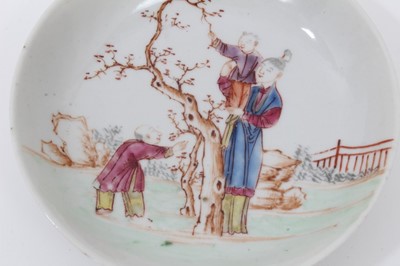 Lot 214 - A Chinese famille rose saucer dish and a saucer, Qianlong