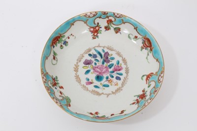 Lot 125 - A Worcester saucer, with turquoise border, and other Worcester