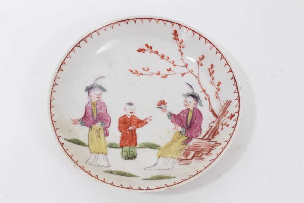 Lot 184 - A Bow saucer, painted in Chinese style, circa 1760