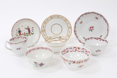 Lot 16 - A 'Factory Z' tea bowl and saucer, and other New Hall type teawares