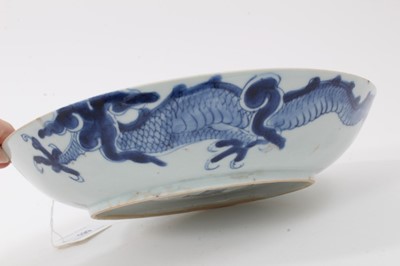 Lot 199 - A Chinese dragon pattern dish, 18th century