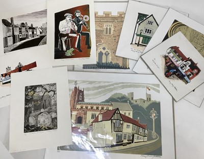 Lot 648 - Penny Berry Paterson (1941-2021) group of prints - to include St Peter's Fragment, signed inscribed and numbered 3/5, image 30 x 22cm, together with nine others.(10)