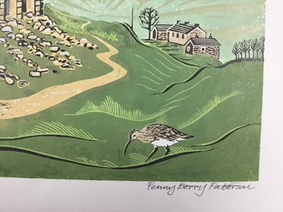 Lot 132 - Penny Berry Paterson (1941-2021) colour linocut, Rosedale Relics, signed inscribed and numbered A/P, image 27 x 40cm