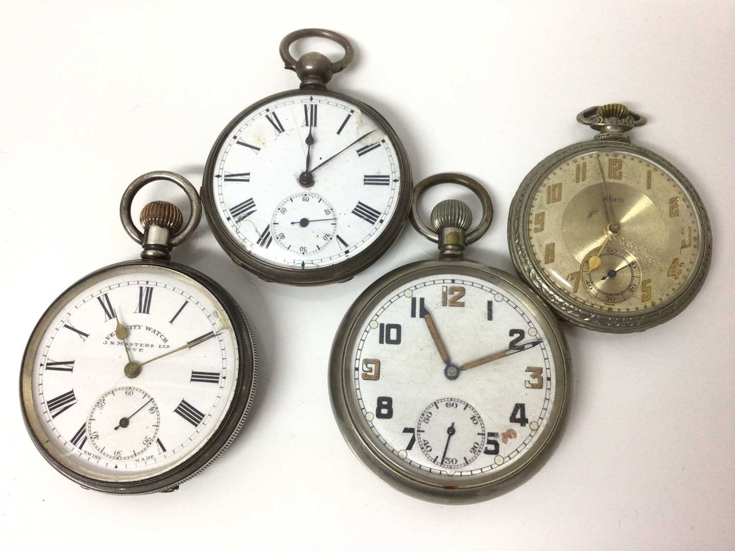 Lot 659 - Two silver cased pocket watches, Abra pocket