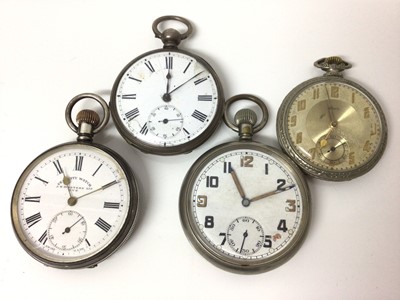 Lot 659 - Two silver cased pocket watches, Abra pocket watch and a military pocket watch with crows foot, G.S.T.P, K09323