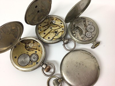 Lot 659 - Two silver cased pocket watches, Abra pocket watch and a military pocket watch with crows foot, G.S.T.P, K09323