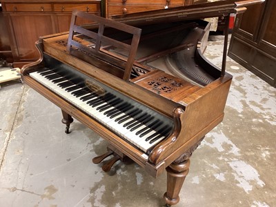 Lot 1360 - 19th century rosewood boudoir grand piano by John Broadwood &. Sons