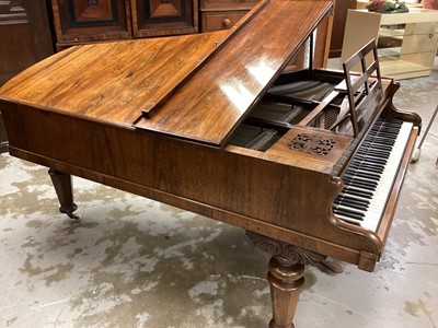 Lot 1360 - 19th century rosewood boudoir grand piano by John Broadwood &. Sons