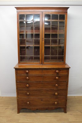 Lot 1361 - Regency mahogany secretaire bookcase