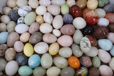 Lot 873 - Collection of marble, hardstone, alabaster and other eggs