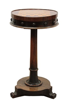 Lot 1257 - William IV chess top mahogany side table