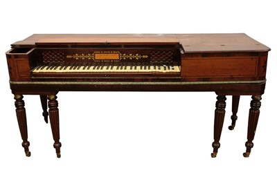 Lot 1261 - George III mahogany flatbed piano by John Broadwood & Sons