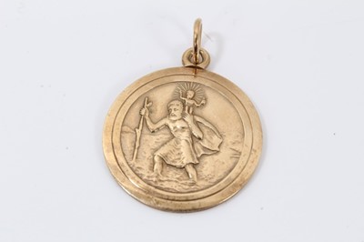 Lot 618 - 9ct gold St. Christopher pendant