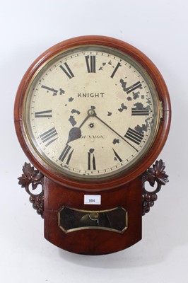 Lot 984 - 19th century drop dial wall clock by Knight of Dunmow, Essex