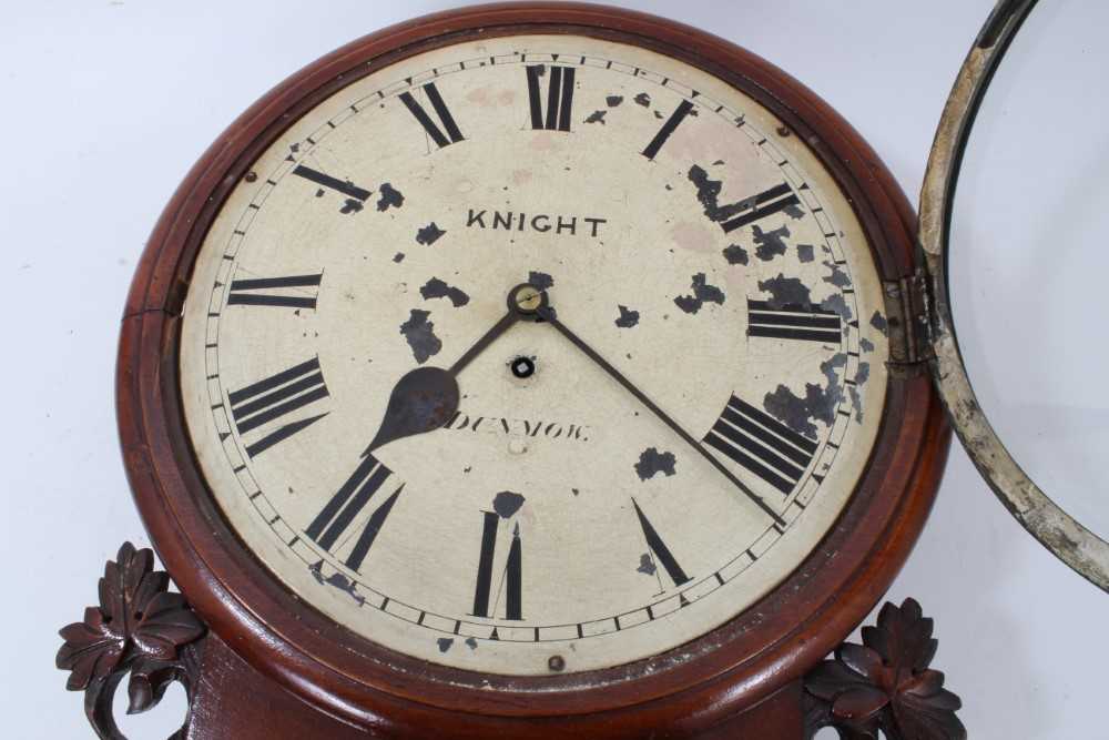 Lot 984 - 19th century drop dial wall clock by Knight