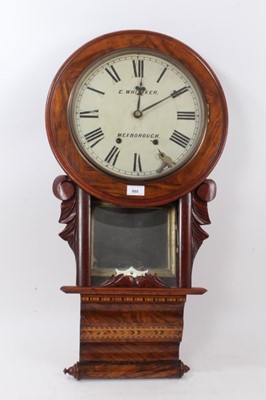 Lot 985 - Late 19th century drop dial wall clock by E. Whittaker of Mexborough