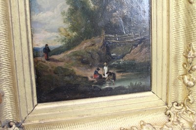 Lot 1075 - Attributed to James Arthur O'Connor oil on panel, figures in landscape