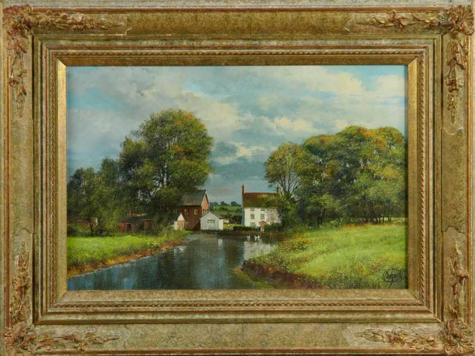 Lot 1161 - *Clive Madgwick acrylic on canvas Layham Mill