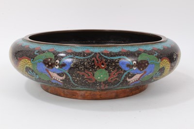 Lot 98 - Large Chinese cloisonné bowl and lidded vessel