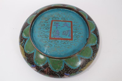 Lot 98 - Large Chinese cloisonné bowl and lidded vessel