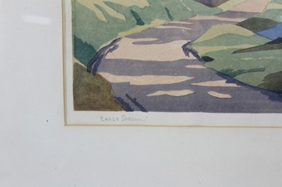 Lot 1118 - *Eric Slater (1896-1963) colour woodcut- Early Spring, circa 1932, signed and titled in pencil