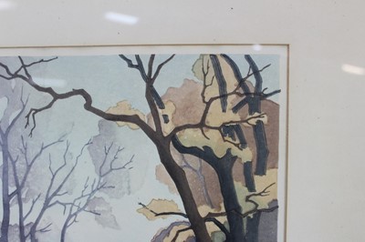 Lot 1118 - *Eric Slater (1896-1963) colour woodcut- Early Spring, circa 1932, signed and titled in pencil