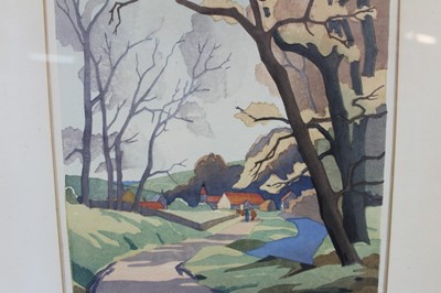 Lot 1118 - *Eric Slater (1896-1963) colour woodcut- Early Spring, circa 1932, signed and titled in pencil