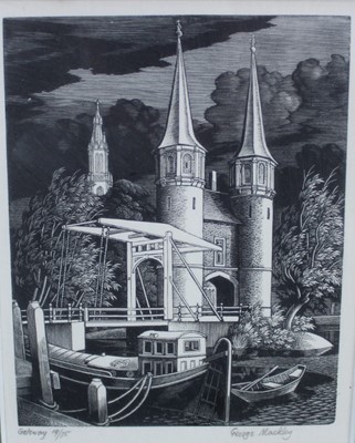 Lot 1113 - *George Mackley (1900-83) wood engraving- Gateway, numbered 19 of 75, signed and titled in pencil, circa 1962