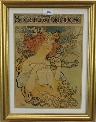 Lot 204 - Alphonse Mucha (1860-1939) lithograph- L'illustre Soleil du Dimanche 1897