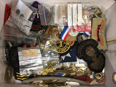 Lot 506 - Collection military badges, cloth badges, pins, medallions, binoculars and other items