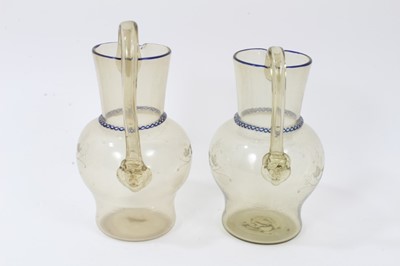 Lot 242 - Set of Continental glass to include a pair of jugs and six glasses