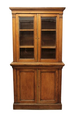 Lot 1296 - Late Regency light oak two height bookcase