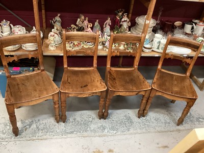 Lot 961 - Set of four 19th century country kitchen chairs