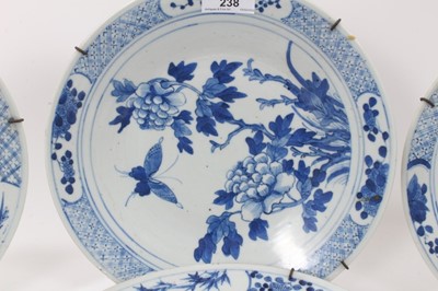Lot 238 - Six 19th century Chinese blue and white dishes