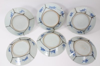 Lot 217 - Six 19th century Chinese blue and white dishes